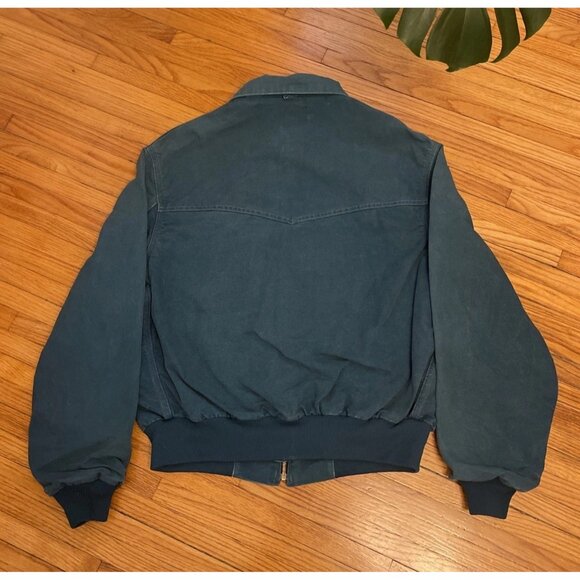 Vintage Men’s Large Carhartt Santa Fe Western Aztec Lined Jacket USA Teal Blue - Picture 2 of 9